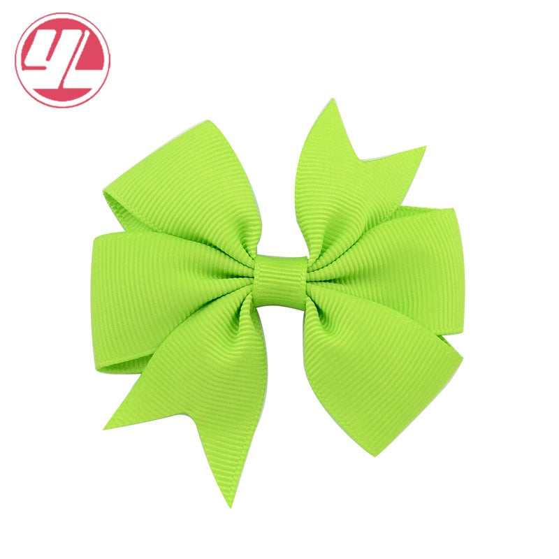 Wholesale 10pcs Handmade Baby Dovetail V Ribbed Ribbon Bow Hairpin